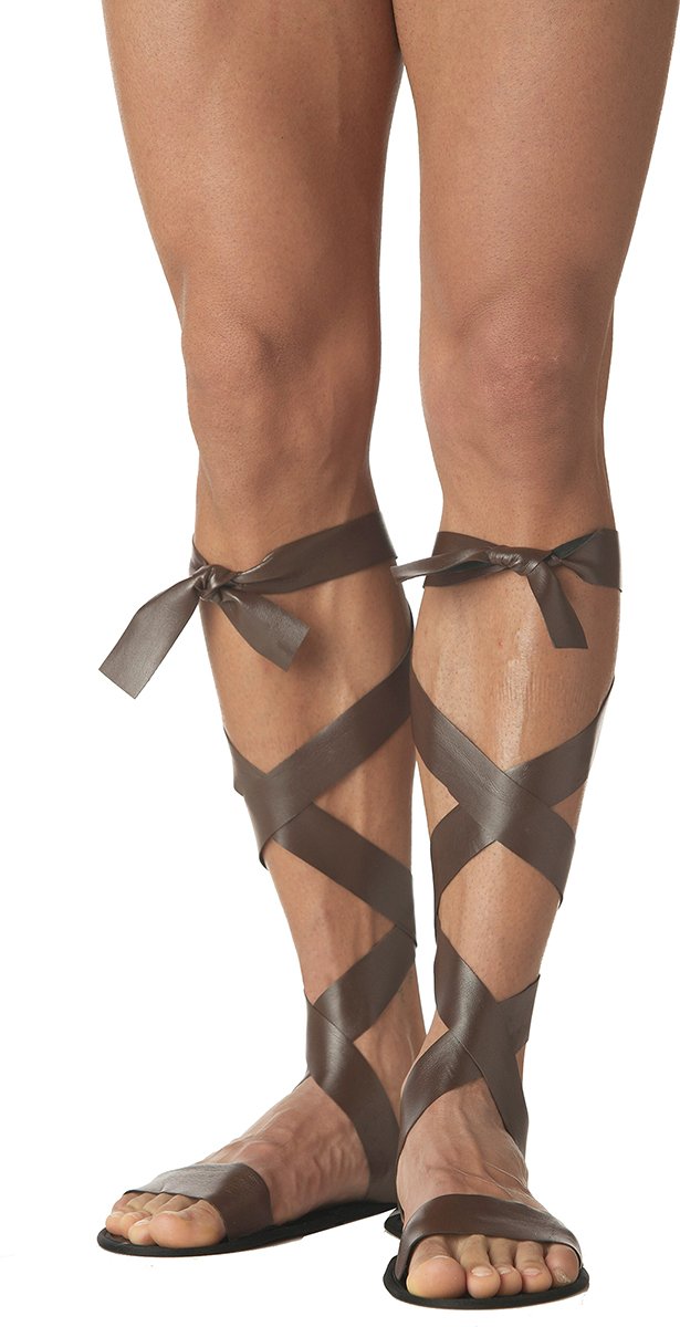California Costumes Roman Sandals Gladiator Warrior Footwear for Men Costume Accessory for Halloween Theater Cosplay Historical Reenactments