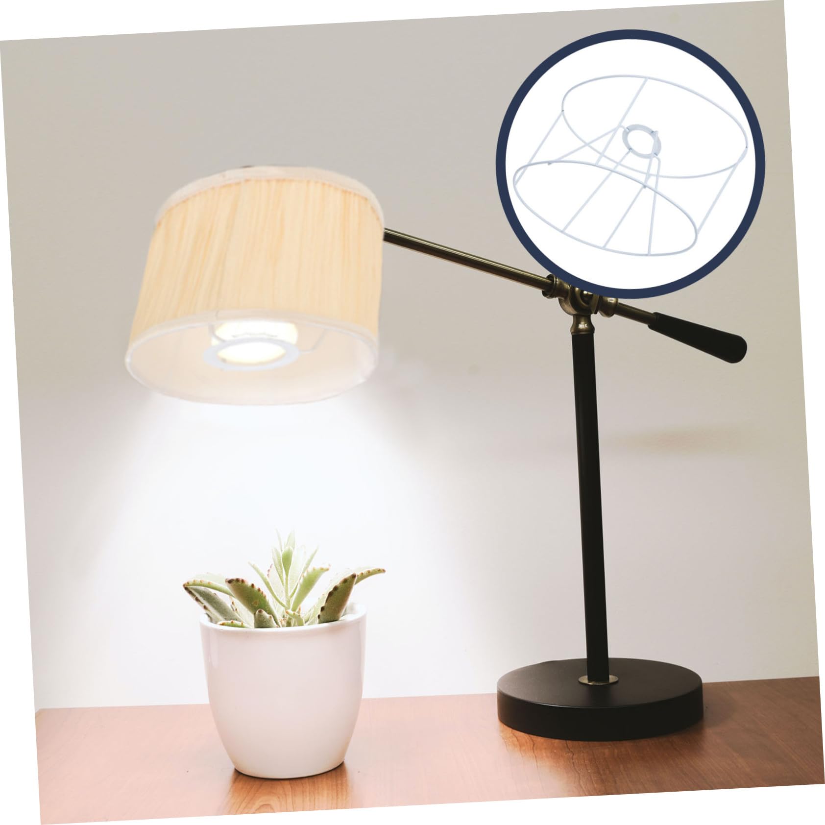 LIFKOME Marco para Pantalla de Lámpara DIY de Hierro Cónico para Lámparas Portalámparas E27, Soporte Decorativo