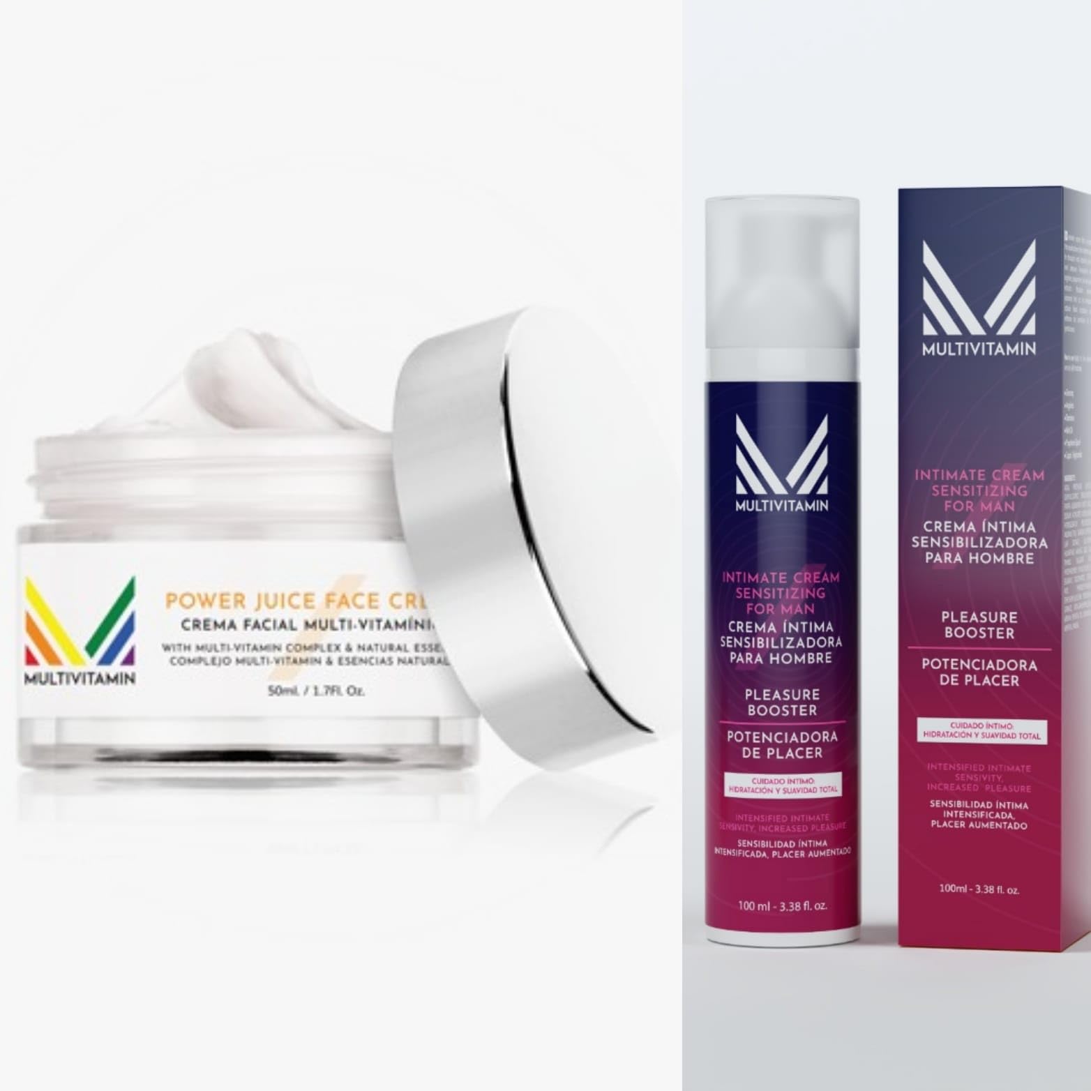 Pacchetto Multivitaminico: Crema Intima Sensibilizzante Uomo 100 ml con Crema Viso Multi-Vitaminica Unisex 50 ml
