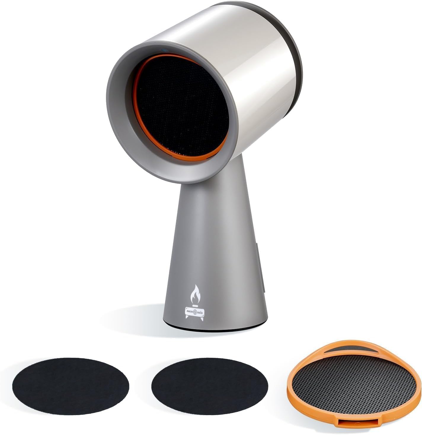 Portable Range Hood 3-Speed Suction Desktop Compact Range Hood with 3 Activated Carbon High-Absorption Cotton Replace Filter Low Noise Kitchen Exhaust Fan (grey)