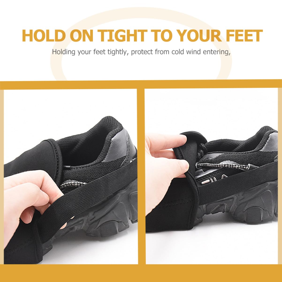Toddmomy Cubrezapatillas de Ciclismo Anti- montaña Protector Acolchado Tobillo térmicas Lana Cubre Zapatos para Ciclismo Cubierta del Zapato Banda elástica Black