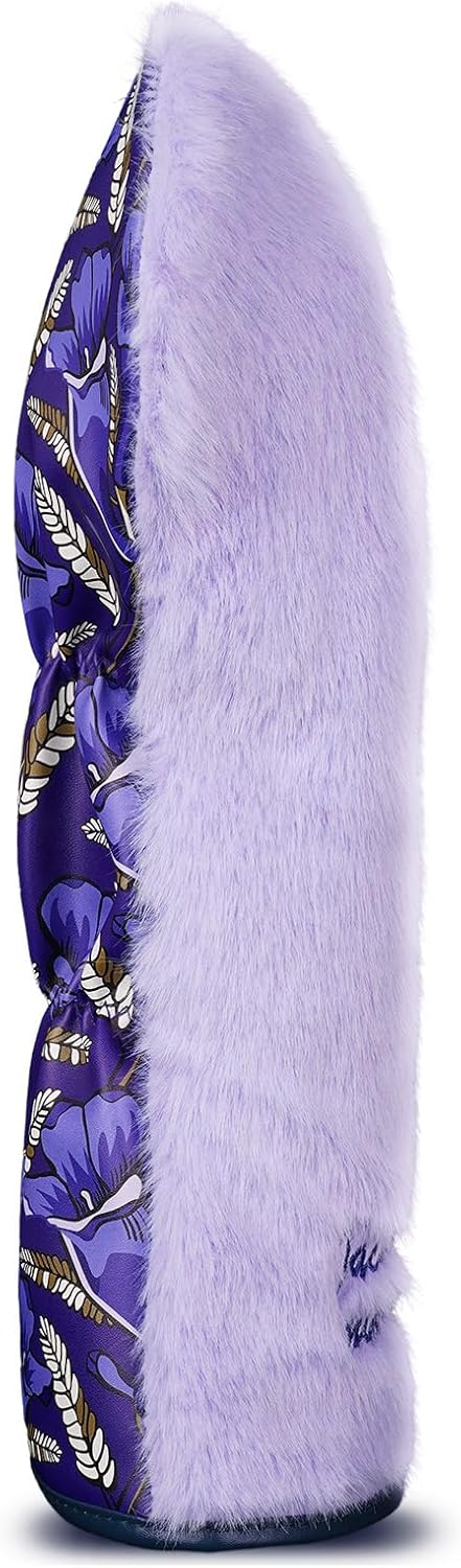 Purple Golf Driver Head Cover Front Plush Back Leather Printing Jacaranda Driver Headcover for Women Lady