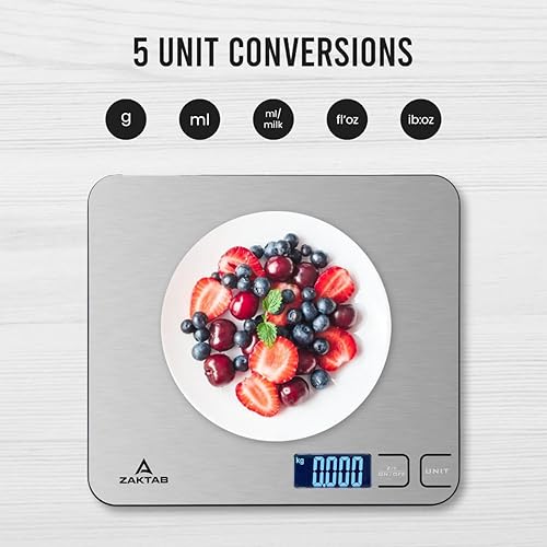 Miniatura 6 de Báscula de alimentos con calculadora nutricional, báscula digital de cocina de 0.04 oz33 libras para alimentos gramos y onzas  Control inteligente