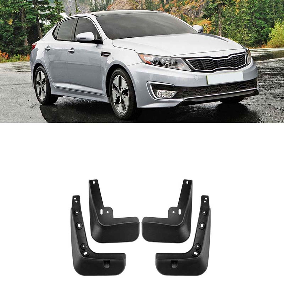 Faldones para el barro de coches Kia Optima K5 que evitan salpicaduras y daños en pintura