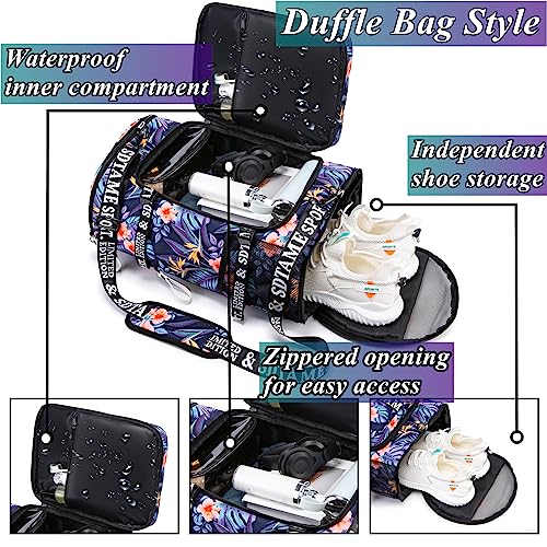 Image of Gym Duffle Bag Backpack,4‑Way Waterproof with Shoe Compartment Travel Hiking Laptop