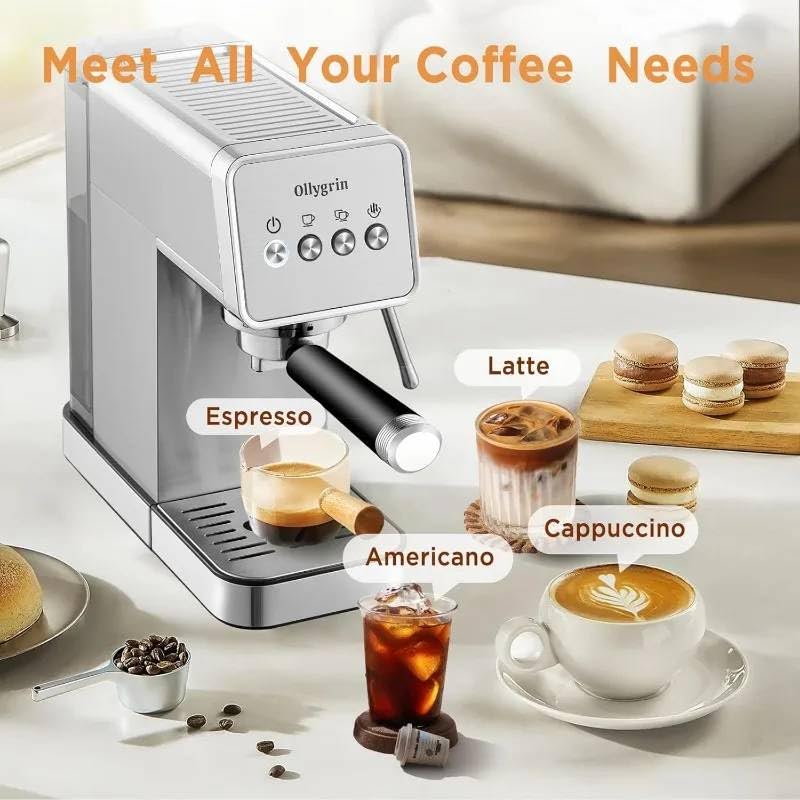 Image of coreKart‚Powerful 15 Bar Semi-Automatic Espresso Machine: Compact Stainless Steel Design with 40oz Water Tank - Makes Delicious Cappuccino & Espresso