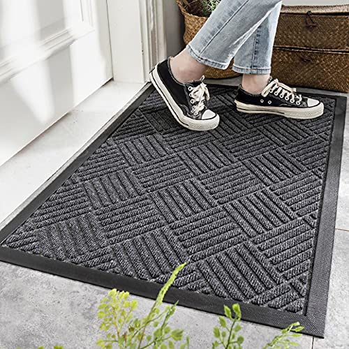 カーペット ラグマット 玄関マット 長方形 ゴブラン織り ペルシャ 120*180cm 北欧 花模様 室内用 屋内 インテリア ドアマット 洗える 滑り止め 絨毯 グレー 床暖房 泥落とし 吸水 抗菌防臭 ふわふわ おしゃれ ネイビー