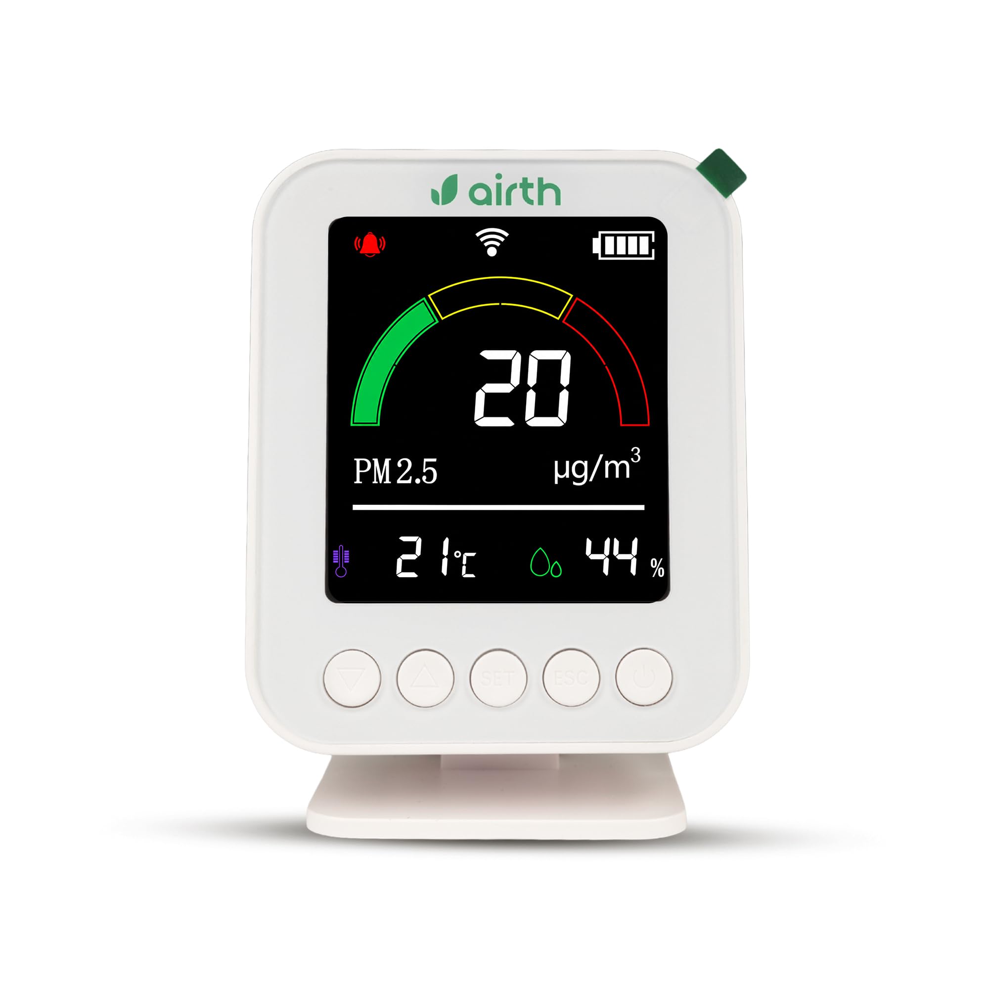 AIRTH Smart Air Quality Monitor | Measures PM 2.5, Temperature and Humidity | Wi-Fi enabled Digital Display | Know What You Breath 24x7 | Monitor Air Quality from Anywhere with Smartphone-image-16