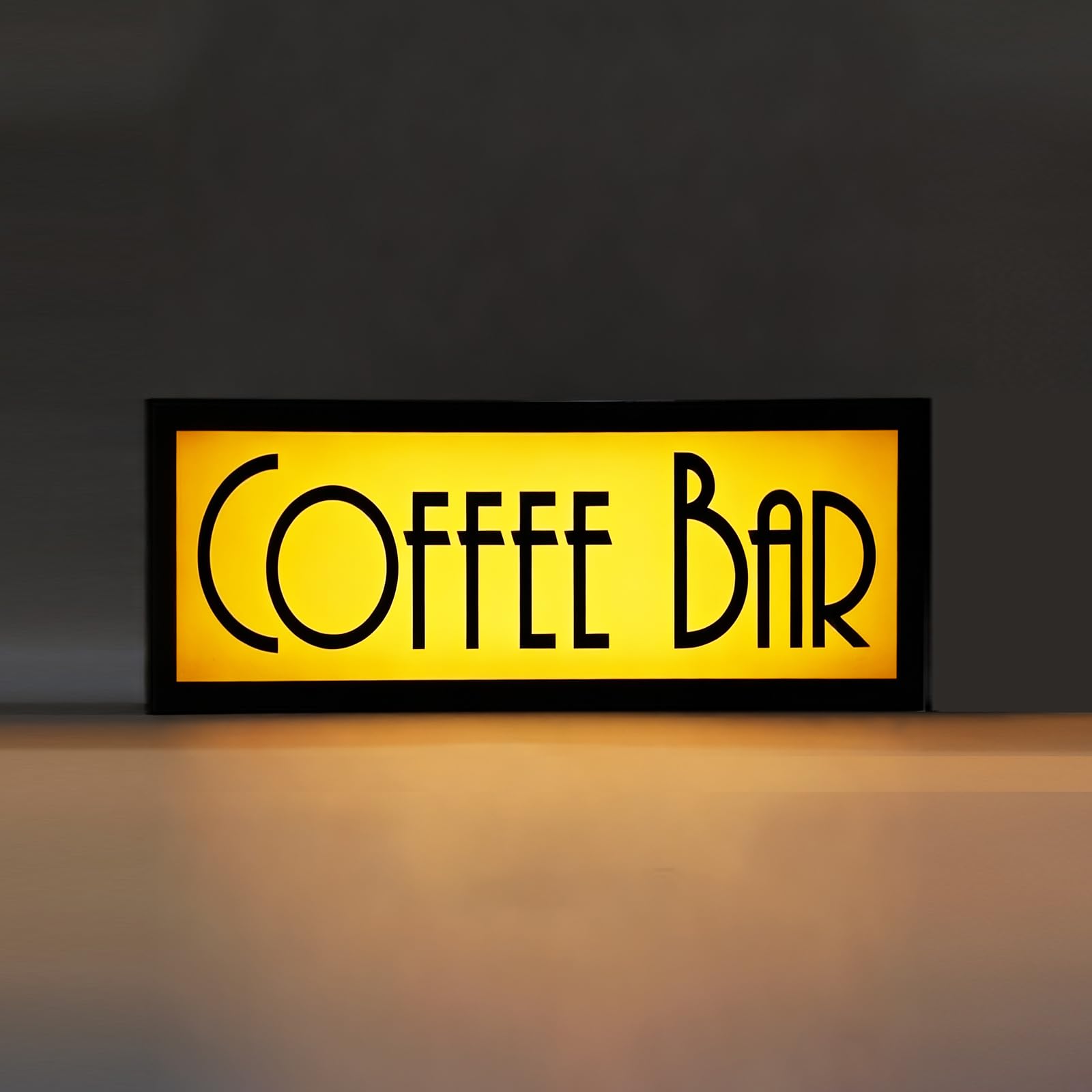 COFFEE BAR Neon Sign LED Light Box with Remote Control LED Marquee Cafe Sign for Cafe Office Rest Area Decor Minimalist Wall Decorations and Home Gift for Coffee Enthusiasts(11.8 * 5.9 * 1.97in) — image 1