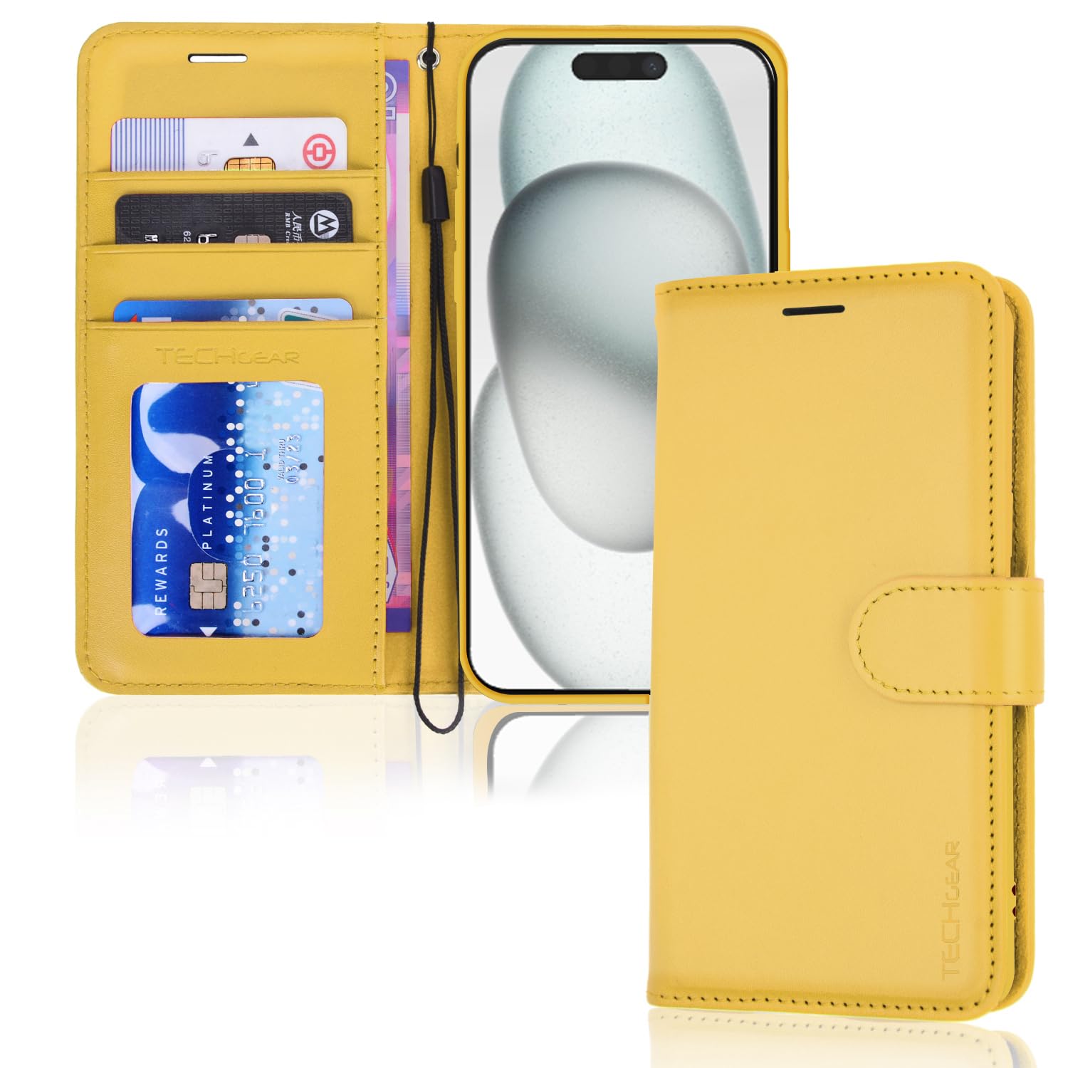 BoxTii Cover per iPhone 15 PRO Max, Custodia in PU Pelle Portafoglio, Magnetica Cover a Libro con Slot per Schede per iPhone 15 PRO Max, Rosso