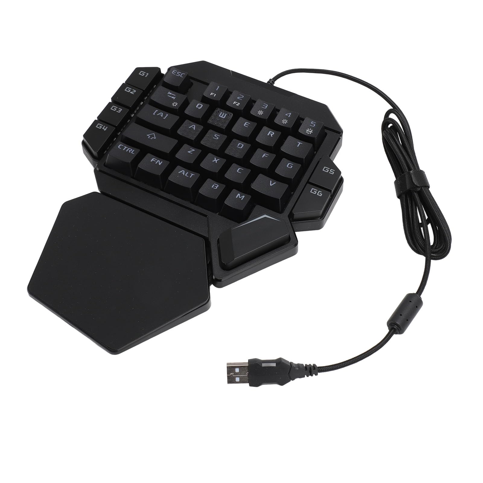 Naroote Mechaniczna Klawiatura do Gier RGB z jedną ręką Mini 35 Klawiszy Niebieski Przełącznik dla Graczy Komputerowych Ergonomiczna Konstrukcja Czarna