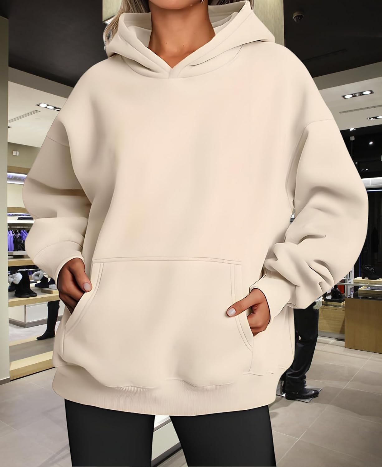Women's Oversized Hoodie Fleece Sweatshirt Fall Winter Soft Pullover Casual Fashion Sweatshirt for Women - Image 3