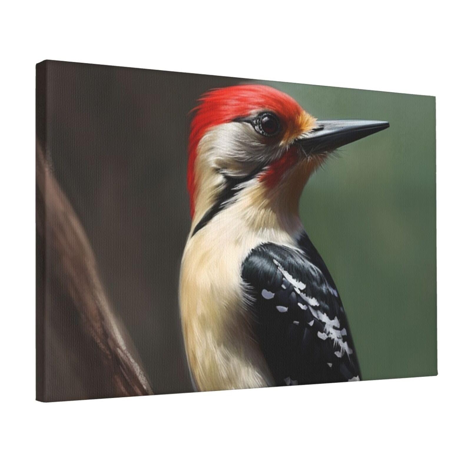DWVTSLH Woodpecker Poster Paintings Canvas Wall Art Bedroom Prints Home Decor Hanging Picture Modern Home Artworks Aesthetic for Living Room Office Wall Decor 12x18in Unframed