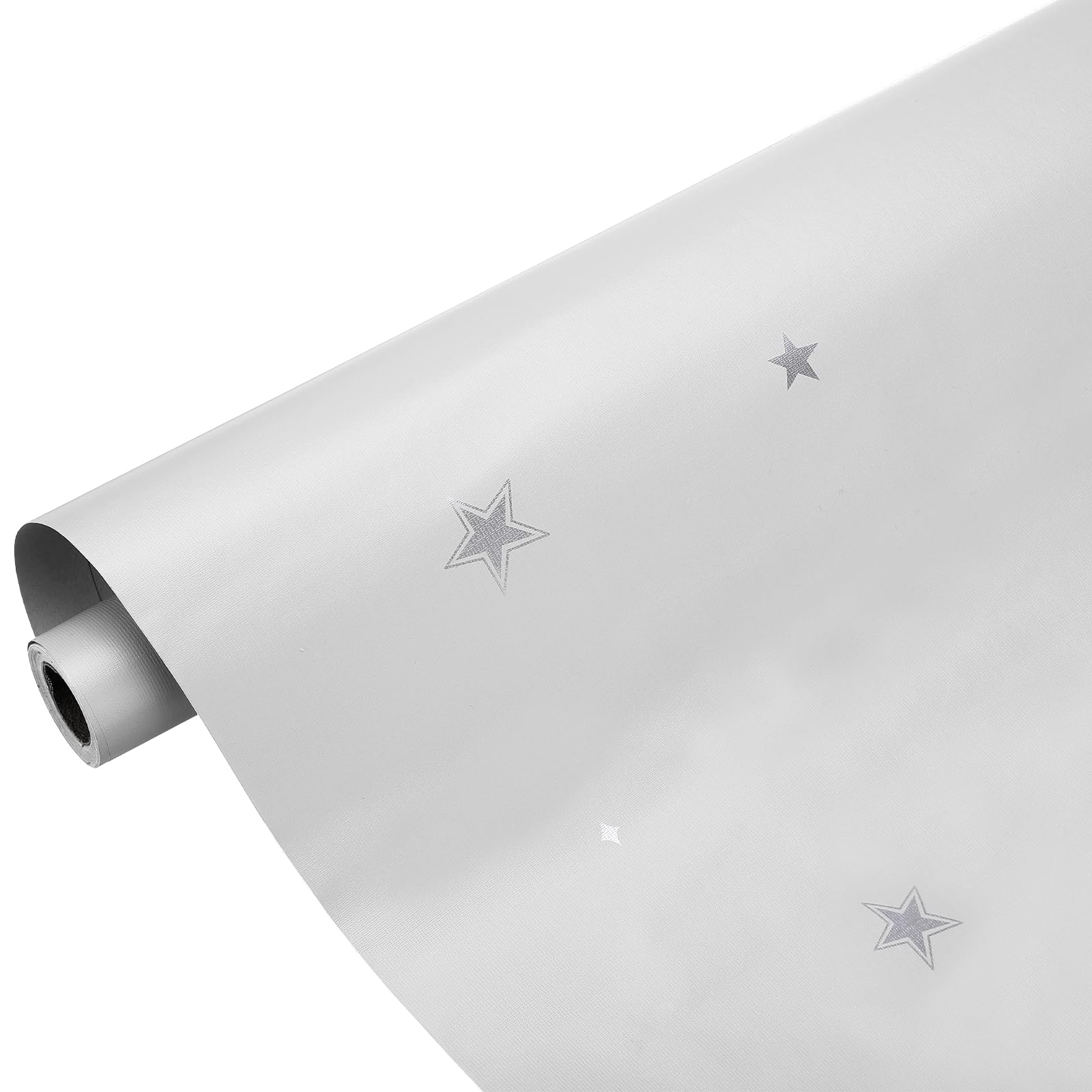 sourcing map Matte Wallpaper, 60cm x 10 Meter Vinyl Waterproof Peel and Stick Contact Paper Star Pattern Self Adhesive Wallpaper for Bedroom Kitchen Wall Countertop Decorating, Gray