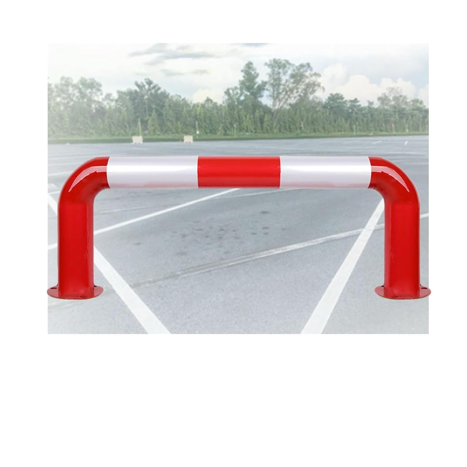 CWCQGH U Shape Security Bollards Driveway Parking Space Blocker, Car Isolation Posts For Garage (80x30cm)