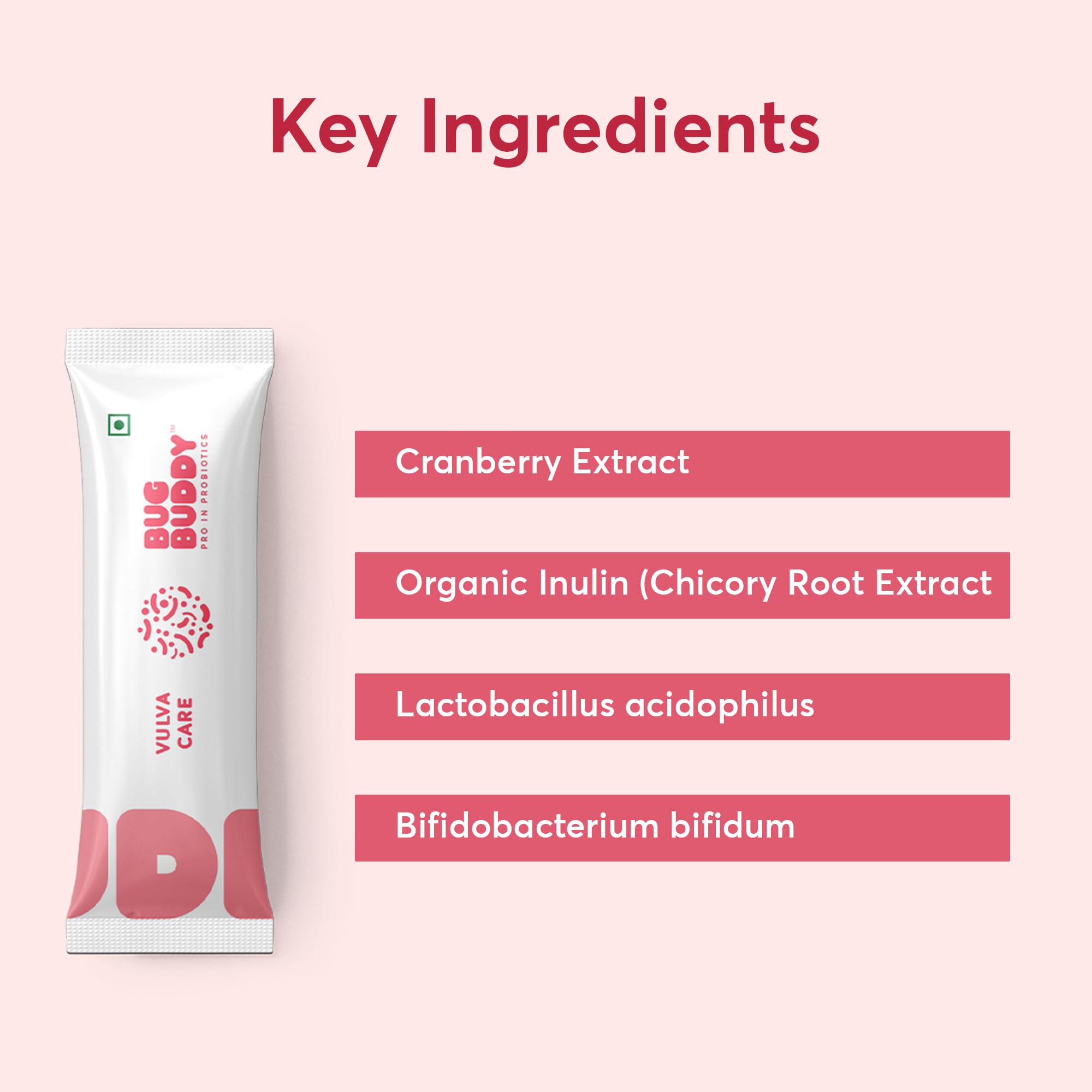 Bug Buddy Vulva Care | Vaginal Probiotic Supplement that helps Reduce UTIs & Other Vaginal Infections | Balances pH Levels | Promotes Beneficial vaginal Bacteria | 15 Days Pack 1