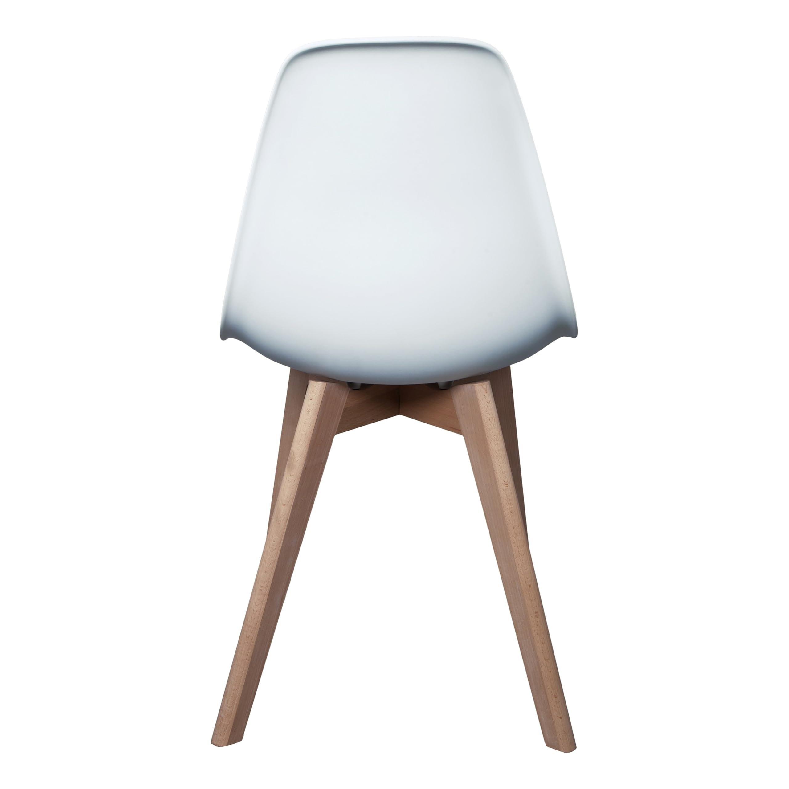 HOME DECO FACTORY - HD3074 Lot de 4 Chaises Rétro Scandinaves - Design Bi-Matière - Assise en Tissu - Pieds en Bois - Dimensions 46,2 x 52 x 86,4 cm - Couleur Blanc
