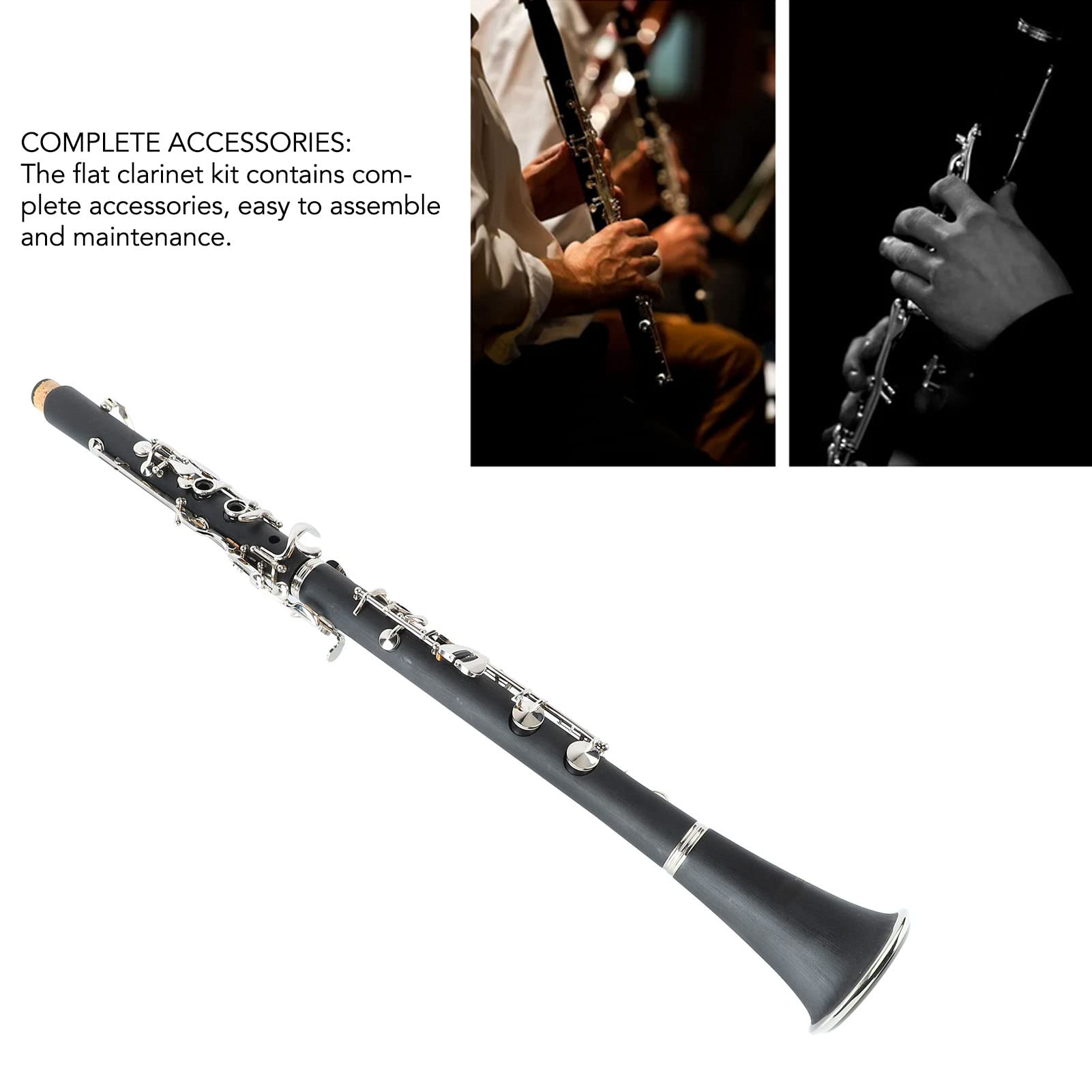 Yctze Clarinete G Professional G de 17 Key con Cuerpo de Plástico de Engine para Clase de Música y Rendimiento