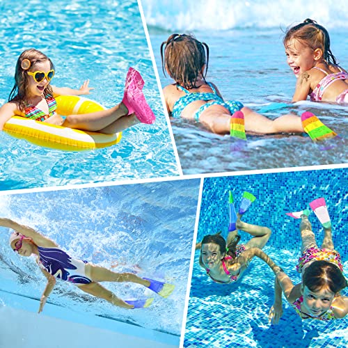 Image of Gintenco Swim Fins, Kids Swim Training Fins for Lap Swimming, Travel Size Flippers with Mesh Bag, Silicone Swimming Fins for Kids Teens Adults Women Men