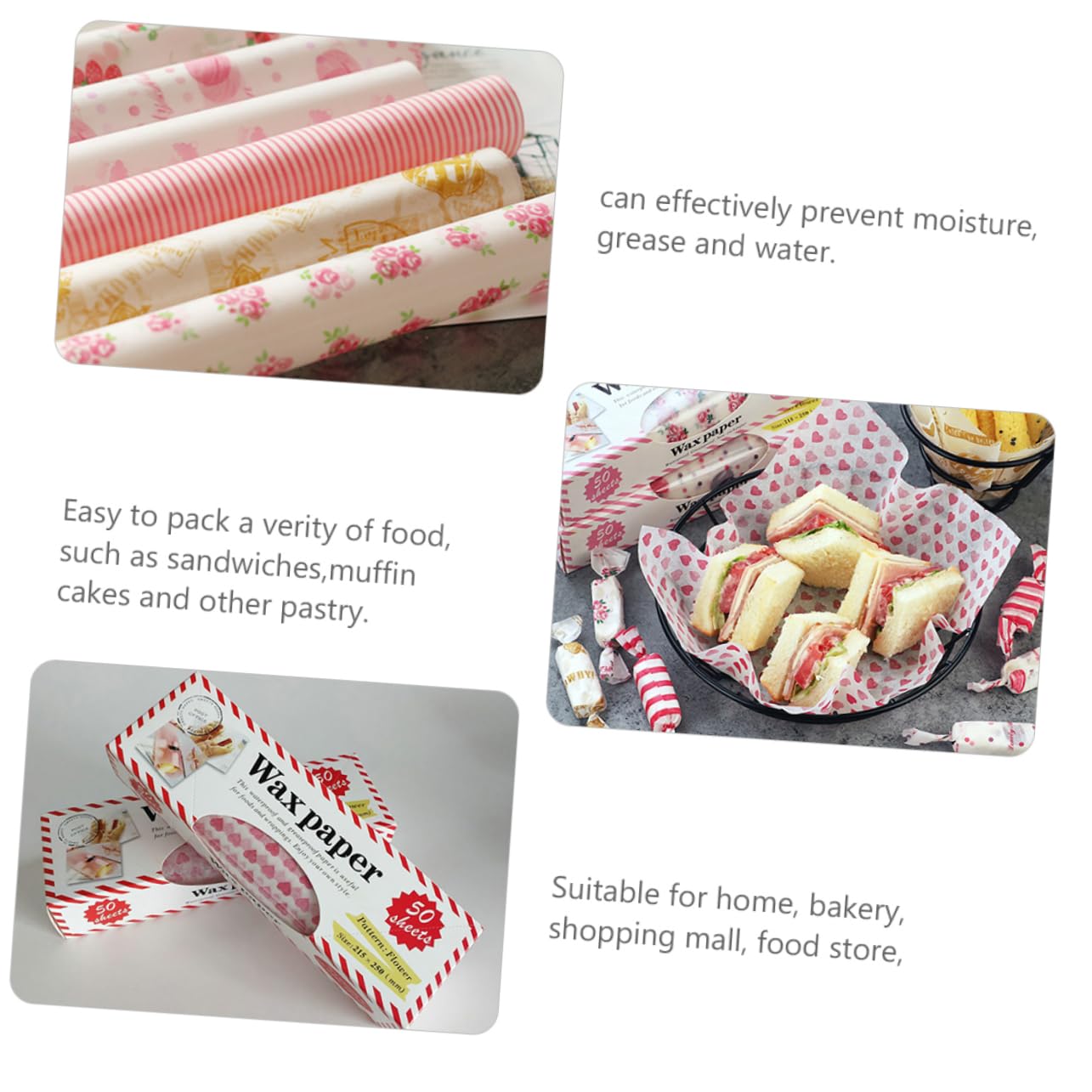 Papier Ciré Ingraissable 150 Pièces, Imperméable, pour Pâtisserie Maison
