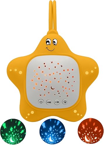 Portable White Noise Machine for Baby | Sleep Aid Music Lullaby Sound Machine with Star Projector for Nursery, Home, Travel | Gift for Infants,
