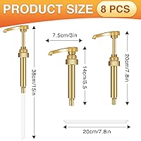 Vista 2 de VOISEN Dispensador de jarabe de café de 8 piezas, 25.4 fl oz/25.4 oz, ideal para el hogar y las mezclas de café, té, bebidas (dorado)