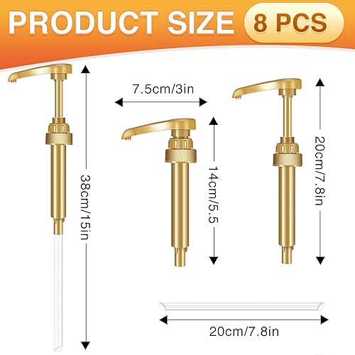 Miniatura 2 de VOISEN Dispensador de jarabe de café de 8 piezas, 25.4 fl oz25.4 oz, ideal para el hogar y las mezclas de café, té, bebidas (dorado)