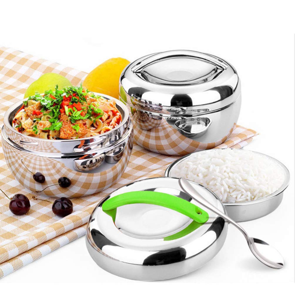 VOSAREA Boîte à Déjeuner Bento 1 L Acier Inoxydable Qualité Alimentaire Compartimentée Maintien au Chaud pour Étudiants Bureau Travail Portable