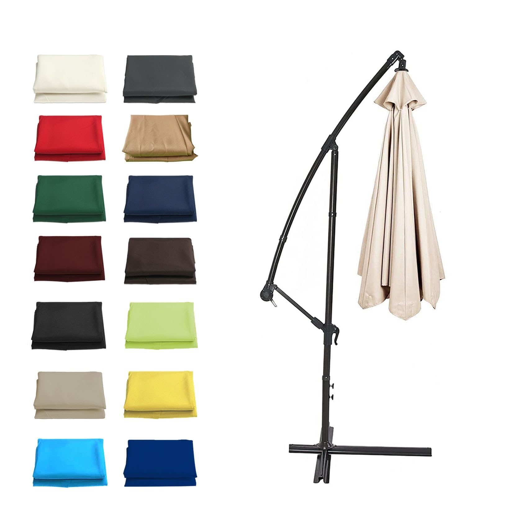 GZDXBF 6 Ribs / 8 Ribs Umbrella Fabric Canopy Cover, 2/2.7/3m Patio Umbrella Replacement Cloth Canopy, Easy To Install/Washable/Breathable (Color : Off-white, Size : 6 ribs: 2.7m/8.8ft) โ image 1