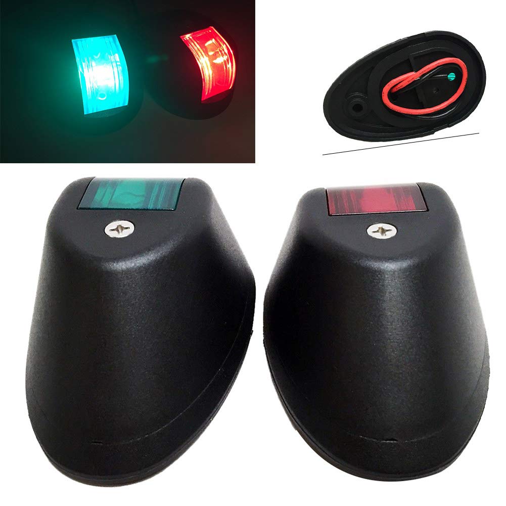SIKUAI 1 paio di luci di navigazione a LED per barche in plastica da 91 * 59 * 35 mm, nere per barche da pesca veloci da pontone da turismo