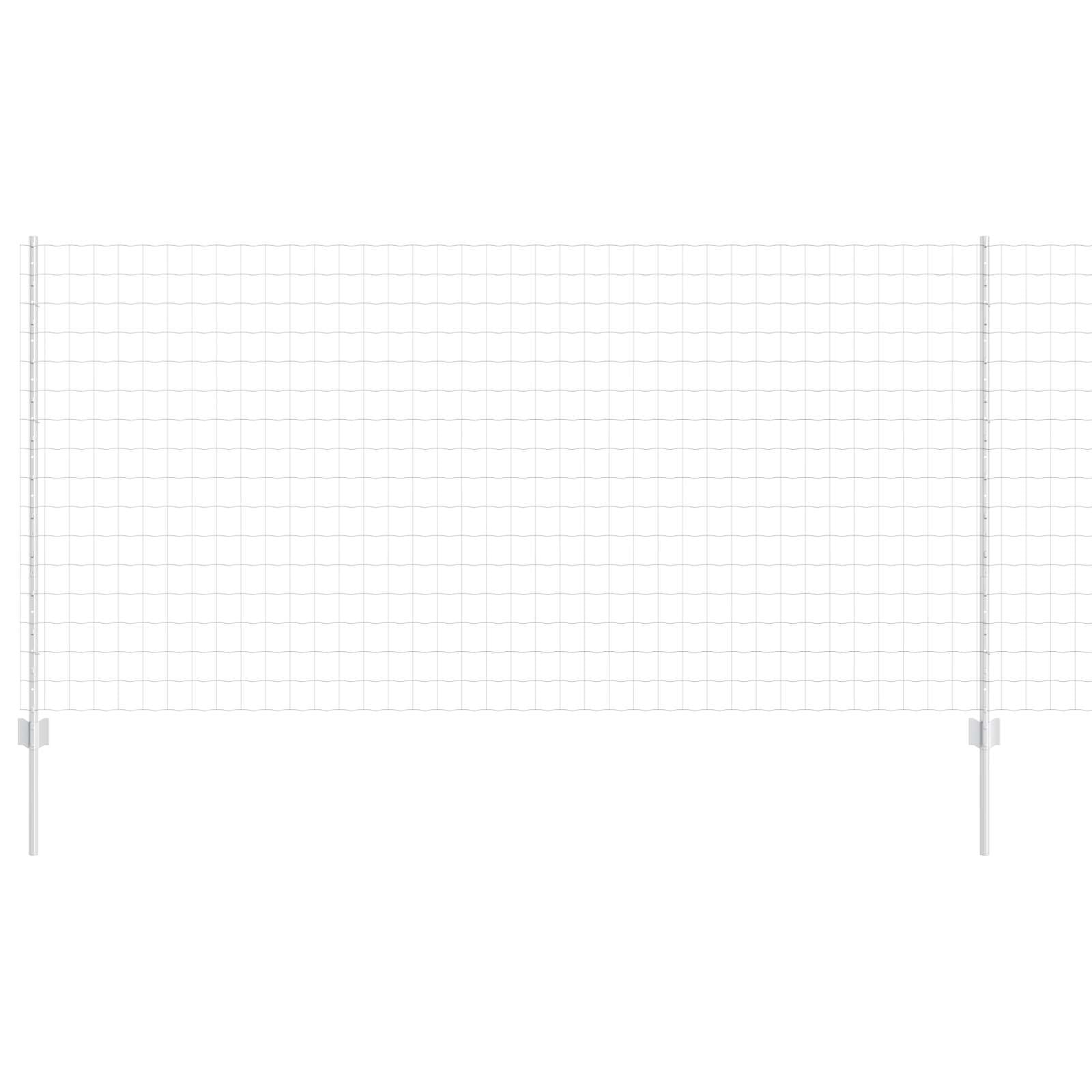Steel Garden Fence Roll with Posts 1.2m x 25m Silver Outdoor Boundary Panel Set for Patio Terrace Privacy Screen Powder Coated UV Resistant Easy Assembly