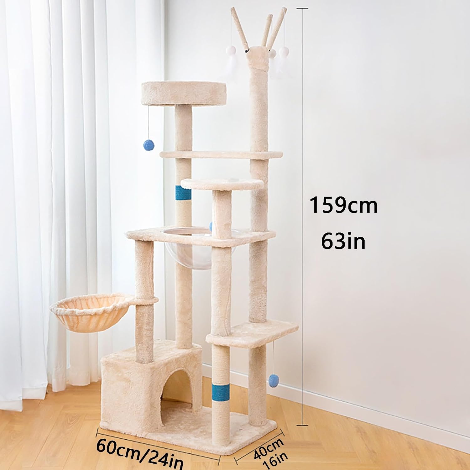 ✨人気✨キャットタワー 突っ張り 木製 キャットツリー 木登りタワー