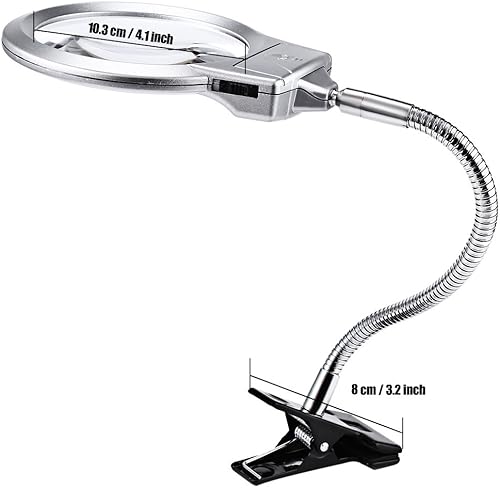 Miniatura 4 de Lupas iluminadas manos libres, lámpara de escritorio LED Pro-Flex con lupa de 2.25 x 5X con lente de inserción, lámpara de mesa de escritorio para