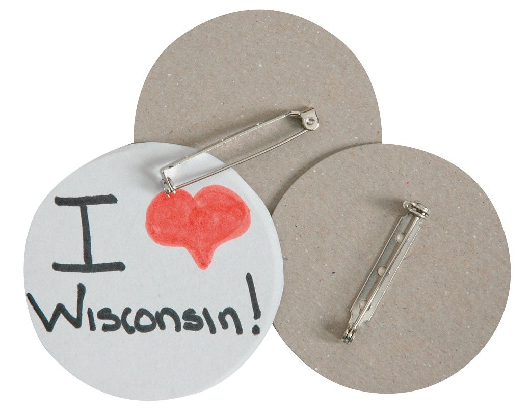 Cover-It Round Chipboard Craft Button with 1-1/2 in Pin Back, 2-1/4 in, Pack of 48