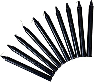 Taper Candles Black Color 10Pcs Long Candles 1.8cm Round x 19cm Long Unscented Candles (TC1820BlackCandles 10-Pcs)