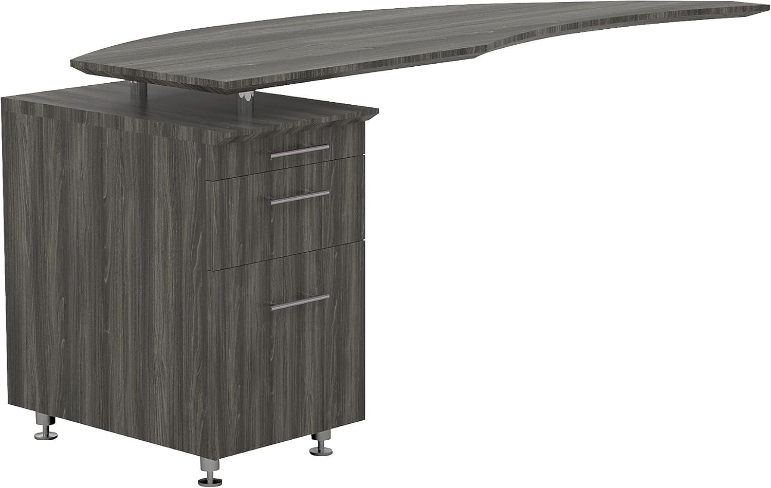 Safco Mayline MNRTPLLGS Medina 63" W Left Return for use with Desks, Sold Separately, Gray Steel Laminate