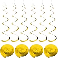 Vista 8 de MECCANIXITY 30 remolinos colgantes de fiesta negros de una sola tira para colgar decoraciones de 27.6 pulgadas, serpentinas colgantes de plástico