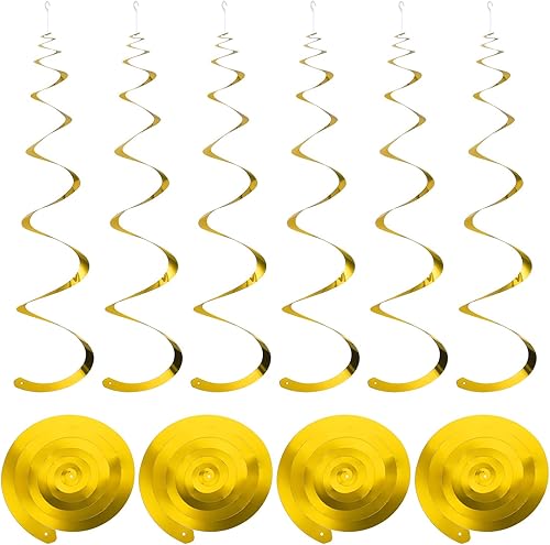 Miniatura 8 de MECCANIXITY 30 remolinos colgantes de color rosa claro para fiesta, decoración colgante de una sola tira de papel de aluminio de 27.6 pulgadas,