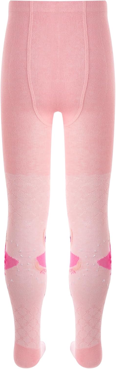 Oyolan Kids Girls Ballet Dancer Tights Dance Socks Opaque Ballerina Pantyhose Dancer Printed Panty Transition Stockings
