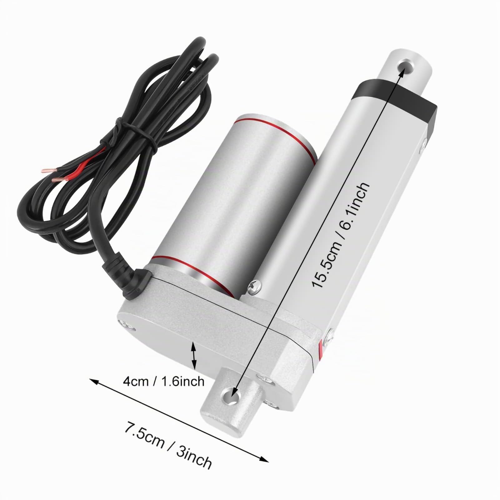 Walfront DC 12V Attuatore Lineare 80KG Sollevatore 50mm Corsa Motore Elettrico per Uso Elettrico, Medico, Auto