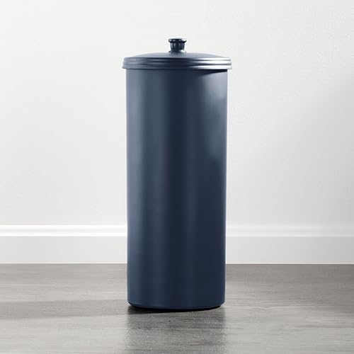 Miniatura 2 de mDesign Hyde Collection - Organizador de papel higiénico de plástico con tapa, 3 rollos de almacenamiento de pañuelos que ahorran espacio para baño,