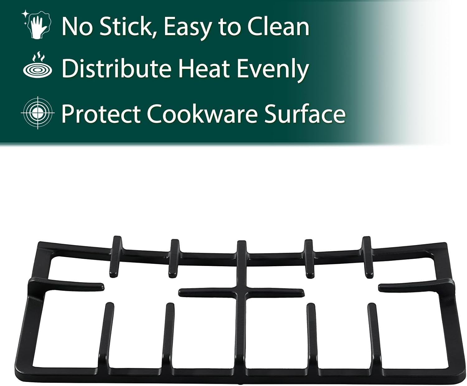 AEB73125001 Stove Grates Replacement Parts for LG 5 Burner Gas Stove Grates Cast Iron Wok Support Burner Wok Grate 19.6’’ x 10.6’’ Side Surface Burner LRG3061ST/01 LRG3061BD Stovetop Range Grate 1 Pcs