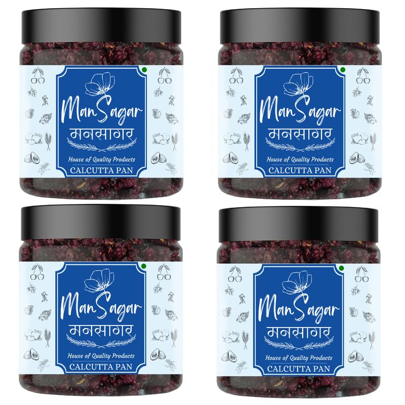 ManSagar Calcutta Pan Mukhwas – Pack of 4 (400g Each) | Total 1600g | Authentic Indian Mouth Freshener Jar | Traditional Calcutta Flavor for Fresh Breath & Digestion