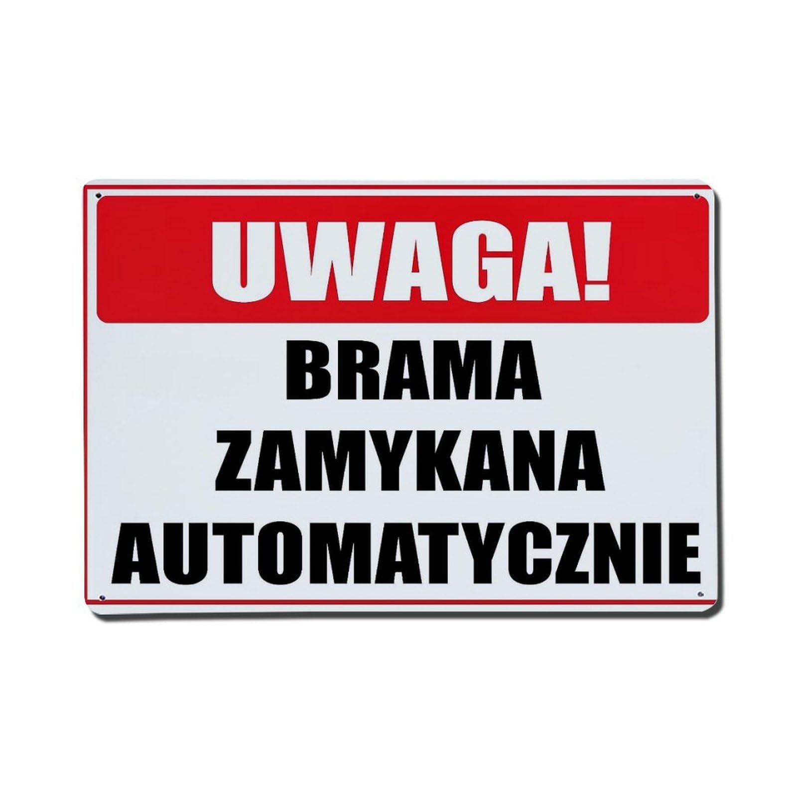 Attention Gate Closes Automatically Metal Tin Sign Plaque