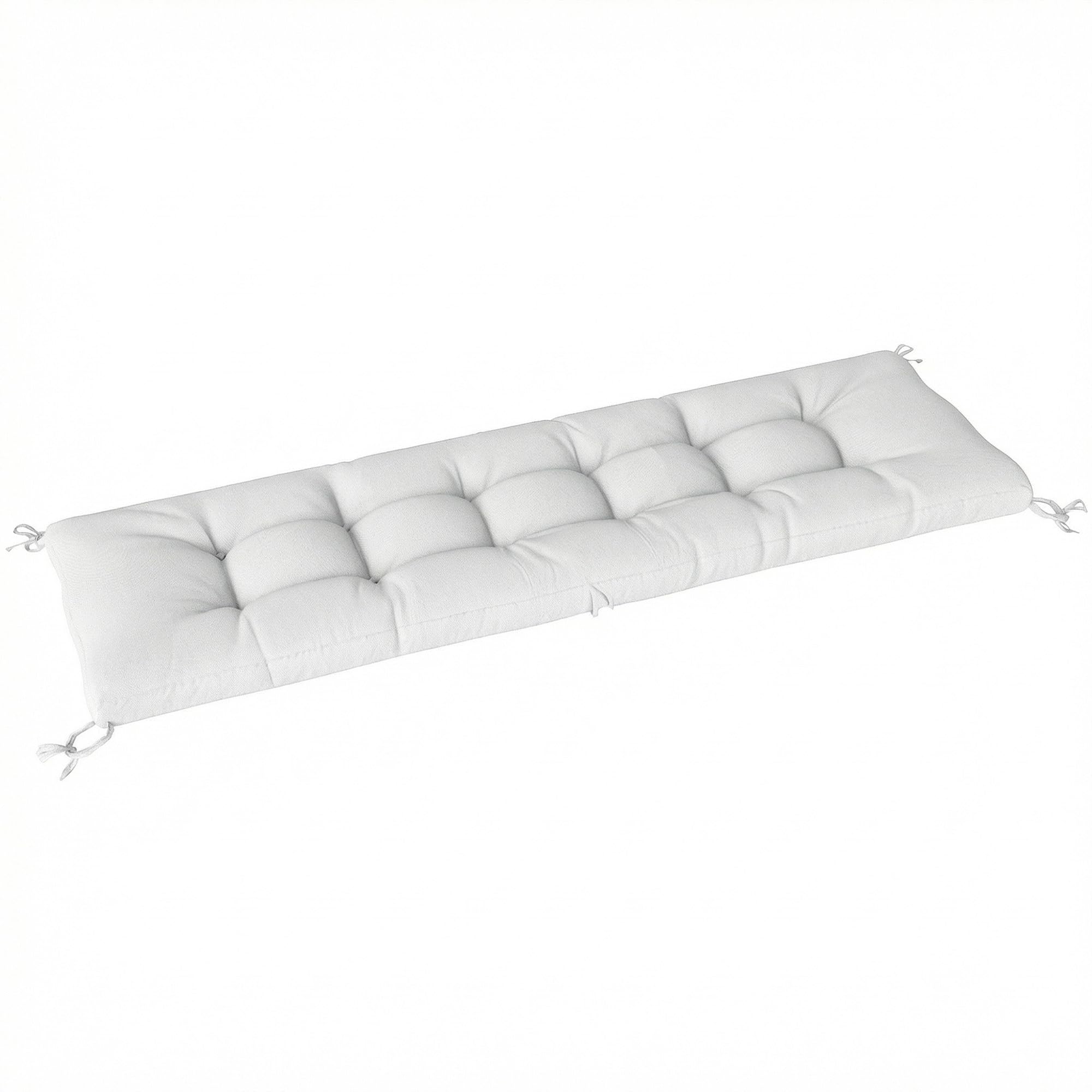Outsunny Cojín para Banco Exterior y Tumbona UV50+ 198x65x13 cm Crema | Cojín para Banco y Tumbona de Jardín, con Correas de Sujeción, Rebote Lento, para Interior y Exterior