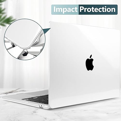 Miniatura 6 de TWOLSKOO Compatible con funda para MacBook Air M4 de 15 pulgadas versión 2025-2023 M4 A3241 M3 A3114 M2 A2941, carcasa rígida de plástico y