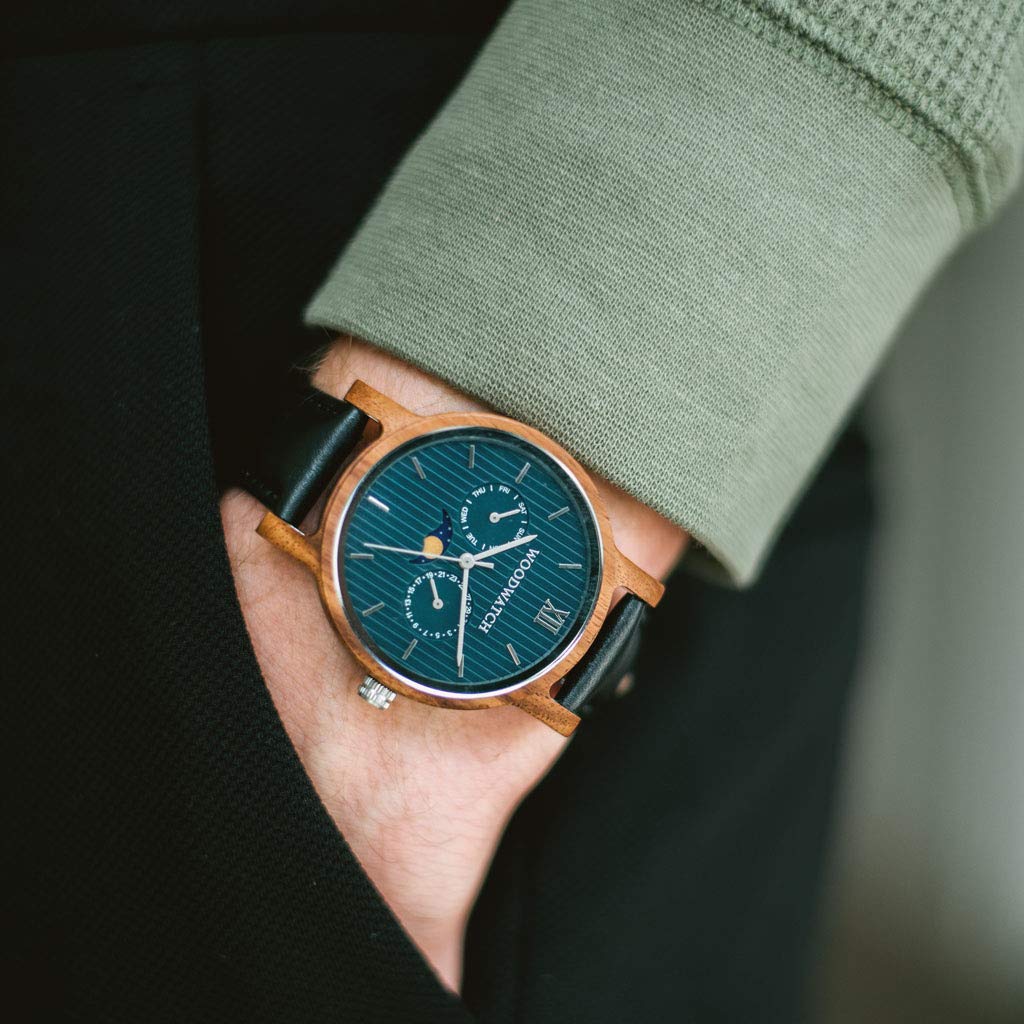 WoodWatch Typhoon Jet | Reloj de Madera Hombre de Pulsera Premium for Man | Producto Eco Friendly, plantamos 1 árbol por Cada Reloj