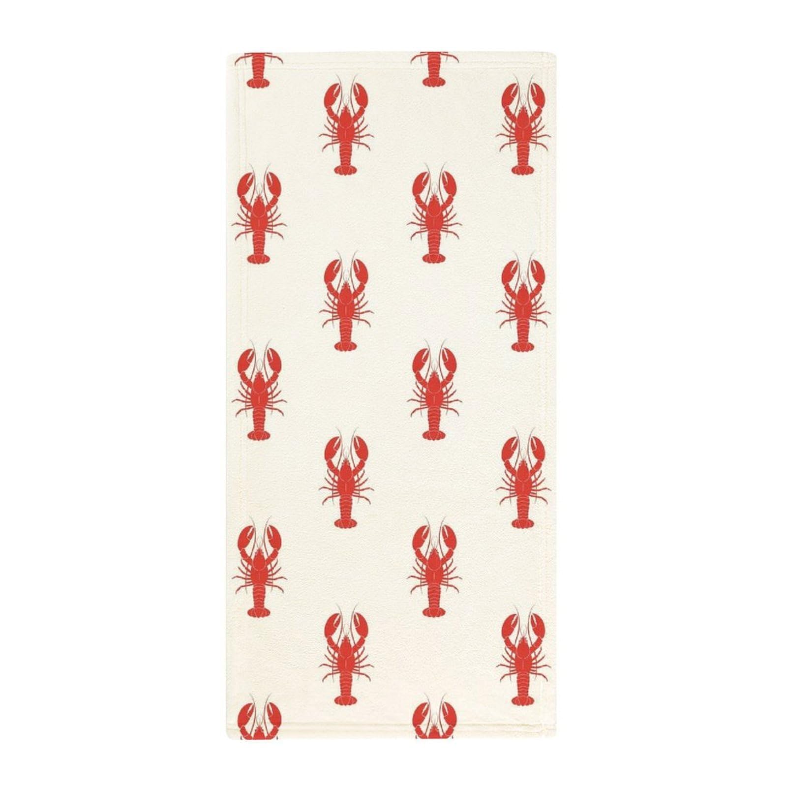 Anceky Professional Spa Fingertip Towels, Lobster Red Ultra Soft Hand Towels for Hotels, Yoga & Decorative Bathrooms