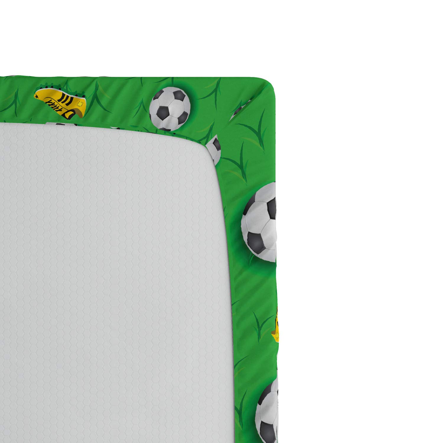 ABAKUHAUS Football Americano Lenzuolo con Angoli, Palloni Rugby, Morbido Tessuto Decorativo da Letto Tasca Elastica a Tutto Tondo, 150 x 190 cm, Caramel Rubino Bianco