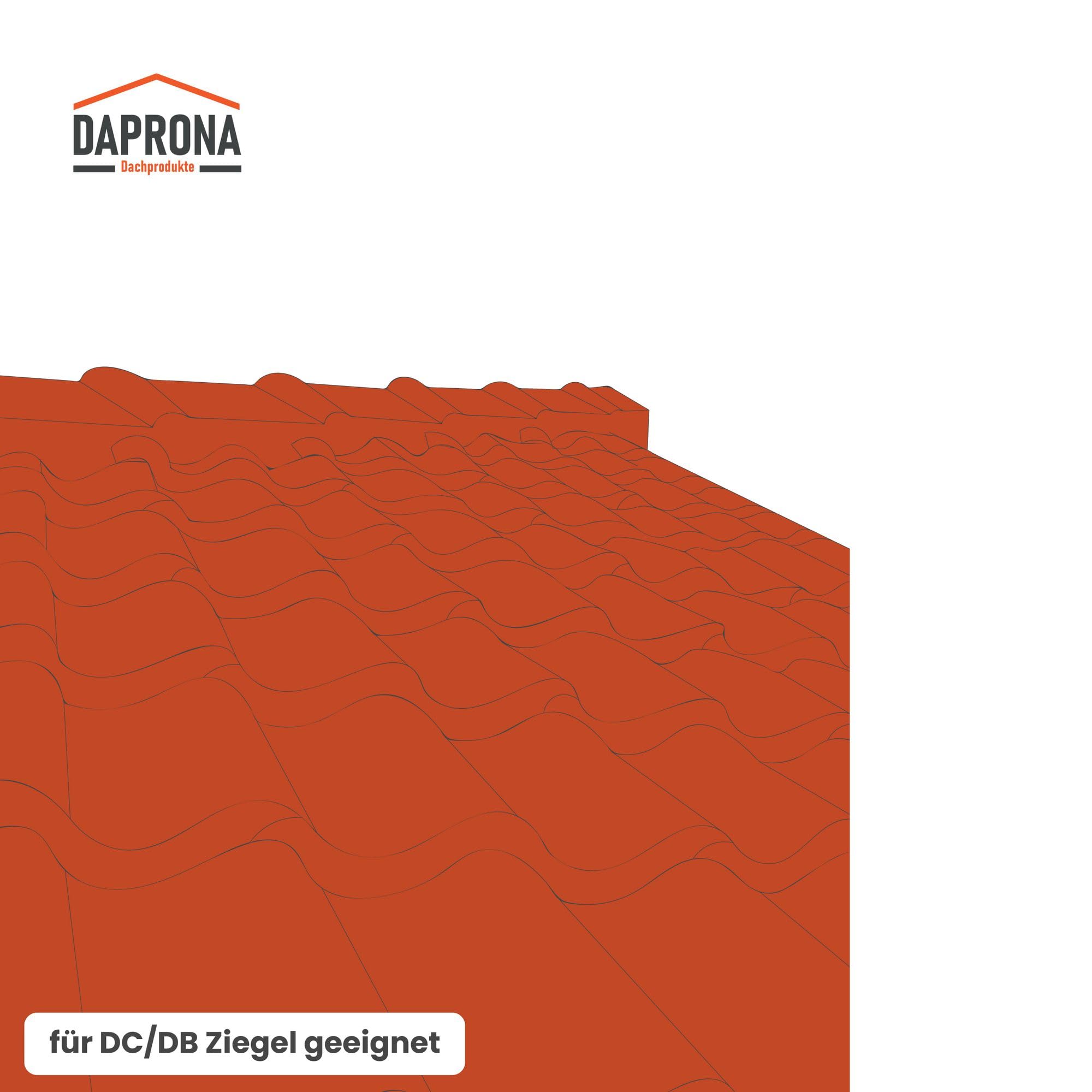 Laufrost Set für gewellte Dachziegel 60cm, Dachtritte für Schornsteinfeger Ziegelrot, inkl. Montagematerial für sichere Dachbegehung